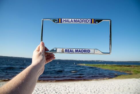 Desert Cactus Real Madrid FC Car Accessories Los Blancos Madridistas Soccer Metal License Plate Frame and Tag Holder for Front or Rear of Vehicle (Frame - Design B) in Saudi Arabia