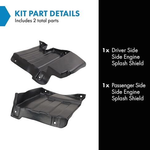 TRQ Engine Splash Shield للسائق والجانب الجانبي للراكب KI1228165 KI1228166 متوافق مع 2015-2018 Kia Forte 2015-2016 Forte Koup Forte5 in Saudi Arabia