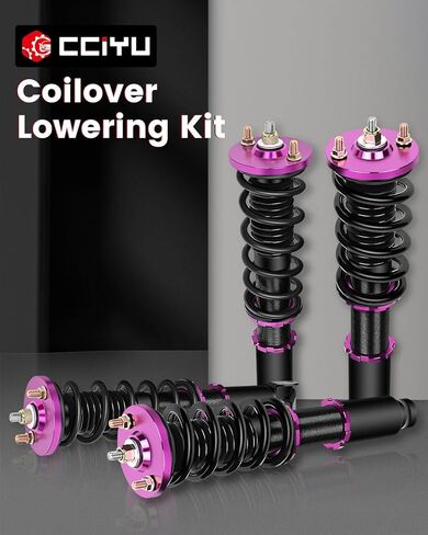 cciyu Coilover Suspension Shock Absorbers Adjustable Coilovers Lowering Kit Fit for 1994-2001 for Acura Integra /1992-2000 for Honda Civic /1993-1997 for Honda Civic del Sol - Purple in Saudi Arabia
