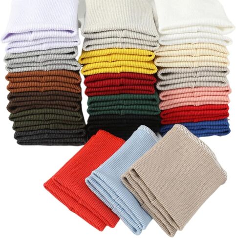 1 Pair Finished Ribbing Cuff Fabric Cotton Stretch Knit Rib Cuffs Replacement for Jacket Sweater Sewing, Gray in Saudi Arabia