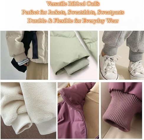 1 Pair Finished Ribbing Cuff Fabric Cotton Stretch Knit Rib Cuffs Replacement for Jacket Sweater Sewing, Gray in Saudi Arabia