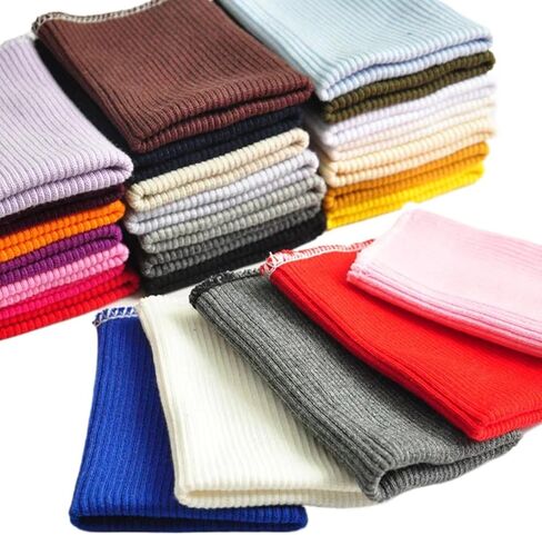 1 Pair Finished Ribbing Cuff Fabric Cotton Stretch Knit Rib Cuffs Replacement for Jacket Sweater Sewing, Gray in Saudi Arabia