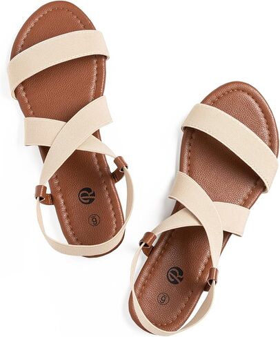 Rekayla Flat Elastic Sandals for Women Black size 6 in Kuwait