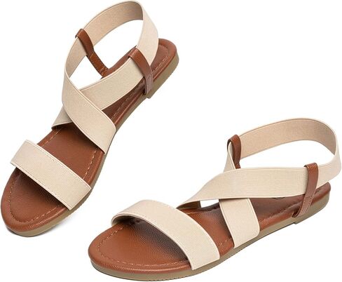 Rekayla Flat Elastic Sandals for Women Black size 6 in Kuwait