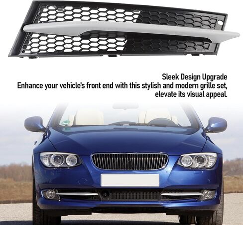 شبكة سفلية للمصد الأمامي مع زخرفة، لـ 3 Series E92 LCI Facelift Coupe 2011-2013، غطاء شواية ABS للمصد الأمامي للضباب يسار يمين (يمين: 51117229182+51117227924) in Kuwait