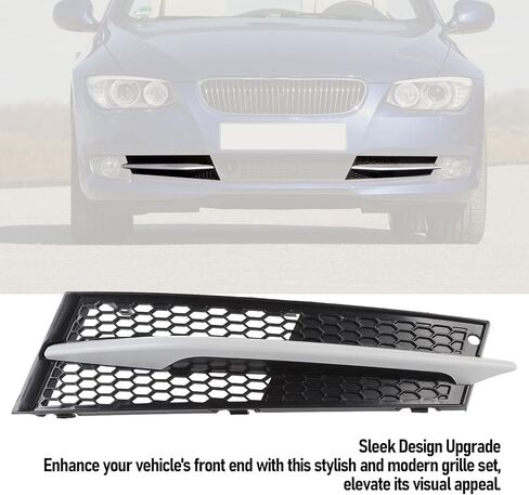شبكة سفلية للمصد الأمامي مع زخرفة، لـ 3 Series E92 LCI Facelift Coupe 2011-2013، غطاء شواية ABS للمصد الأمامي للضباب يسار يمين (يمين: 51117229182+51117227924) in Kuwait