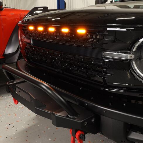IAG I-Line 5pc Amber Grille Light Kit لفورد برونكو 2021+ شبكة عالية الجودة فقط (Badlands، Wildtrak، الإصدار الأول) in Kuwait