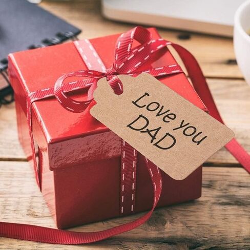 100Pcs Kraft Paper Gift Tags with String, Blank Gift Tags, Christmas Gift Tag, Holiday Hangtags for Gift Wrapping, DIY Arts and Crafts, 2x1.2 inch in Saudi Arabia