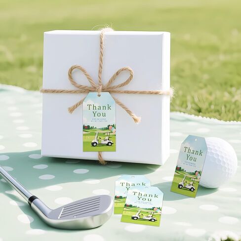 50Pcs Golf Thank You Tags Golf Course Cart Balloon Appreciation Tag with String Thank You for Swinging by My Par-Tee Gift Tags for Sports Theme Birthday Bridal Shower Gender Reveal Party Favors in Kuwait