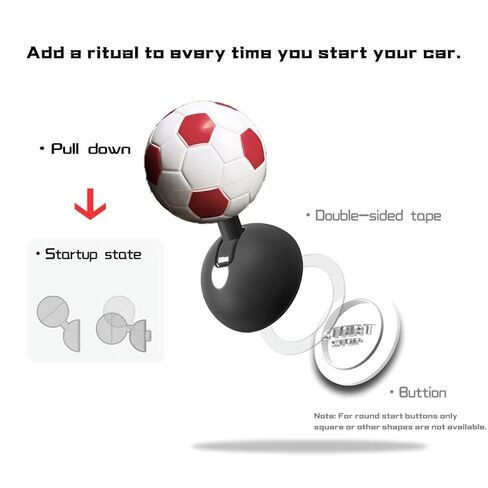 Metal Car Engine Start Stop Button Cover, Joystick Push to Start Accessories with 3M Tape, Scented & Unscented, Rhinestone, Soccer, Classic (Soccer-Black) in Saudi Arabia