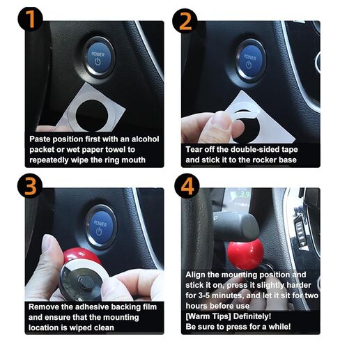Metal Car Engine Start Stop Button Cover, Joystick Push to Start Accessories with 3M Tape, Scented & Unscented, Rhinestone, Soccer, Classic (Soccer-Black) in Saudi Arabia