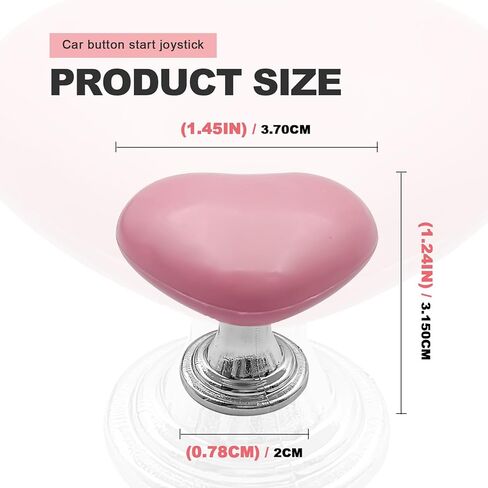 غطاء زر تشغيل السيارة بلمسة واحدة، مفتاح إيقاف تشغيل المحرك، ديكور مع رافعة هزازة، ملحق سيارة رائع ومقاوم للخدش لمعظم المركبات على شكل قلب (أحمر) in Kuwait