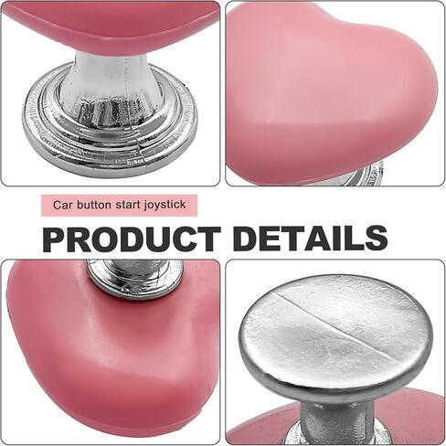 غطاء زر تشغيل السيارة بلمسة واحدة، مفتاح إيقاف تشغيل المحرك، ديكور مع رافعة هزازة، ملحق سيارة رائع ومقاوم للخدش لمعظم المركبات على شكل قلب (أحمر) in Kuwait