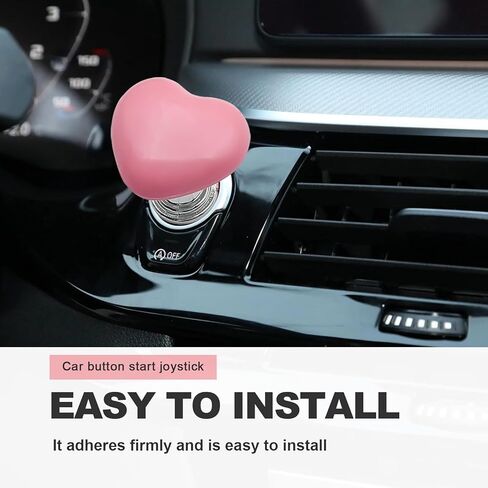 غطاء زر تشغيل السيارة بلمسة واحدة، مفتاح إيقاف تشغيل المحرك، ديكور مع رافعة هزازة، ملحق سيارة رائع ومقاوم للخدش لمعظم المركبات على شكل قلب (أحمر) in Kuwait