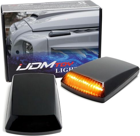 iJDMTOY Dark Smoked Lens Add-On Mansory Slim Style Amber LED Turn Signal Indicator Lamps Compatible with 1990-2018 Mercedes W463 G-Class G500 G550 G600 G55 G63 AMG in Saudi Arabia