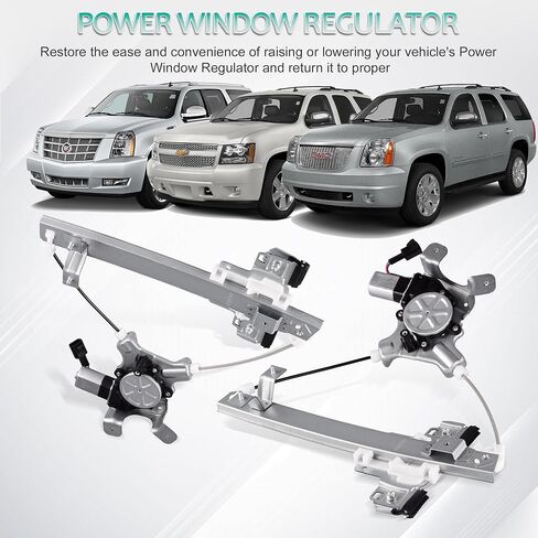 Rear Left&Rear Right Power Window Regulator with Motor Assembly Compatible for 2007-2014 Cadillac Escalade, 2007-2014 Chevy Tahoe, 2007-2014 GMC Yukon, Replacement 741-390, 741-391 in Saudi Arabia