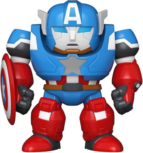 Funo Pop! Bitty Bots: Marvel - Captain America Mech with Captain America - 0.9 Inch and 4.7 Inch (11.9 Cm) - Television Collectable - Gift Idea - Toys for Kids & Adults in Saudi Arabia