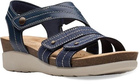 Clarks Women's Calenne Clara Wedge Sandal, Bronze Metallic Textile, 9 Wide in Saudi Arabia