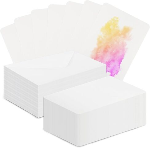 50 Sheets Watercolor Paper with Envelopes, 140lb/300 GSM Postcards Cold Press Paper White Water Color Paper for Creative Christmas Greeting Cards Thank You Cards, Wedding Invitations(4x6 Inch) in Saudi Arabia