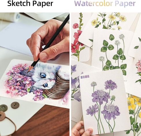 50 Sheets Watercolor Paper with Envelopes, 140lb/300 GSM Postcards Cold Press Paper White Water Color Paper for Creative Christmas Greeting Cards Thank You Cards, Wedding Invitations(4x6 Inch) in Saudi Arabia