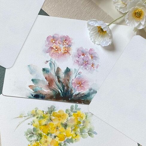 50 Sheets Watercolor Paper with Envelopes, 140lb/300 GSM Postcards Cold Press Paper White Water Color Paper for Creative Christmas Greeting Cards Thank You Cards, Wedding Invitations(4x6 Inch) in Saudi Arabia