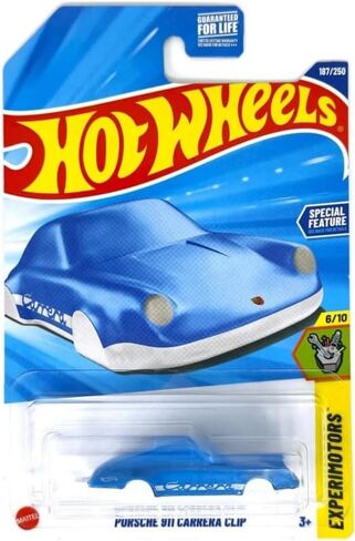 Hot Wheels Porsche 911 Carrera Clip [أعلى أزرق/أسفل أبيض] Experimotors 6/10، 187/250، مقياس 1:64 سيارة دييكاست in Saudi Arabia