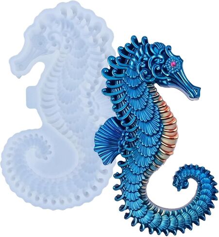 Dolphins Resin Molds Silicone, 3D Animal Epoxy Mold, Marine Wall Art Demoldable Epoxy Resin Molds, Thickened Deep Epoxy Molds for Epoxy Resin Casting, Wall Hanging, DIY Craft, Door Decor in Kuwait