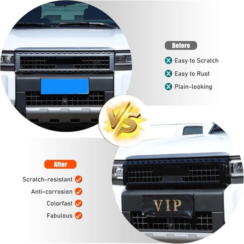 Front Bumper Grille Upper Grill Trim Cover Compatible with Toyota Land Cruiser Prado 250 J250 LC250 2024 2025 Accessories, ABS Front Hood Center Grill Trim Accessories (Bright Black) in Saudi Arabia
