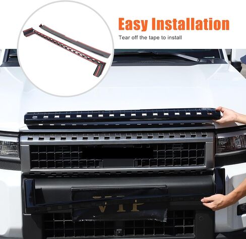 Front Bumper Grille Upper Grill Trim Cover Compatible with Toyota Land Cruiser Prado 250 J250 LC250 2024 2025 Accessories, ABS Front Hood Center Grill Trim Accessories (Bright Black) in Saudi Arabia