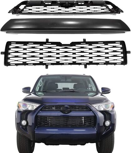 Bewild Front Bumper Upper & Lower Grille Assembly Fit For 2015-2019 Toyota 4Runner TRD/SR5 Textured Black Grill Replacement Accessories in Saudi Arabia