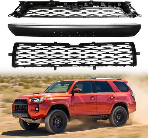 Bewild Front Bumper Upper & Lower Grille Assembly Fit For 2015-2019 Toyota 4Runner TRD/SR5 Textured Black Grill Replacement Accessories in Saudi Arabia