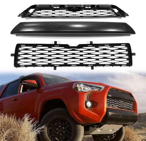 Bewild Front Bumper Upper & Lower Grille Assembly Fit For 2015-2019 Toyota 4Runner TRD/SR5 Textured Black Grill Replacement Accessories in Saudi Arabia