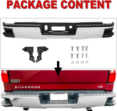 Rear Step Bumper Assembly for 2014-2018 Chevy Silverado & GMC Sierra 1500 without Park Sensor Holes Chrome Back Bumper Replacement for GM1103176 in Saudi Arabia