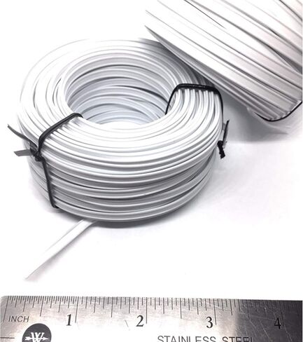 100FT(30m) Plastic White Double Wire Spool - for Nose Bridge Strips, Flat Plastic Strips Straps Adjustable Nose Clips Wire for Sewing Crafts in Saudi Arabia