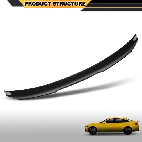 Rear Trunk Spoiler Wing Compatible with BMW F36 4 Series 428i 430i 440i Gran Coupe 4DR Model 2014-2020 PSM Style Gloss Black in Saudi Arabia