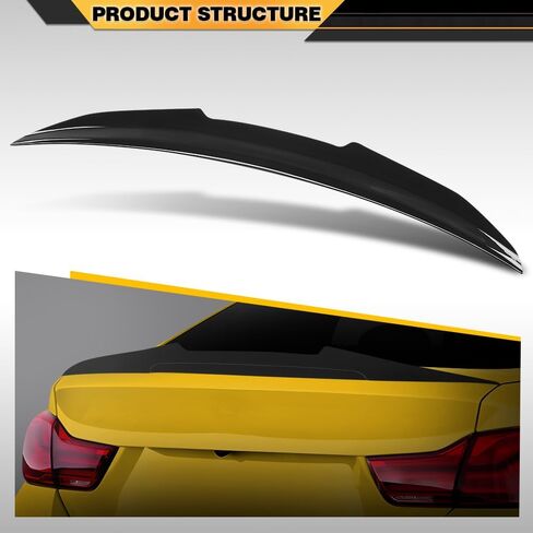 Rear Trunk Spoiler Wing Compatible with BMW F36 4 Series 428i 430i 440i Gran Coupe 4DR Model 2014-2020 PSM Style Gloss Black in Saudi Arabia
