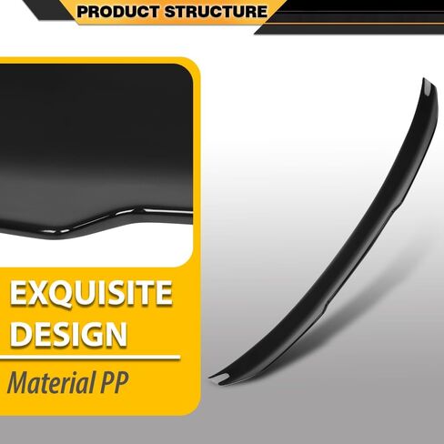 Rear Trunk Spoiler Wing Compatible with BMW F36 4 Series 428i 430i 440i Gran Coupe 4DR Model 2014-2020 PSM Style Gloss Black in Saudi Arabia