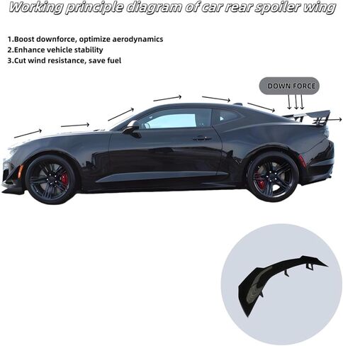 Rear Trunk Spoiler Wing Fit for Chevrolet Camaro ZL1 1LE SS RS LT ZL All Models 2016-2022 (Glossy Black) in Saudi Arabia