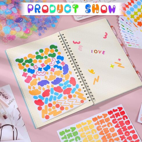 Zonon 1950 Pcs 20 Sheets Small Colorful Number Letter Stickers Alphabet Number Star Heart Stickers Kit Self Adhesive Labels DIY Crafts Notebook Scrapbook Card Home Decor Gift Wrapping in Saudi Arabia