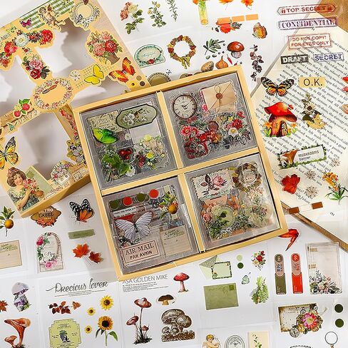 100pack Plants Floral Scrapbook Stickers Kit, Scrapbook Supplies Stickers for Scrapbooks, Journals, Stationery, Notebook in Saudi Arabia