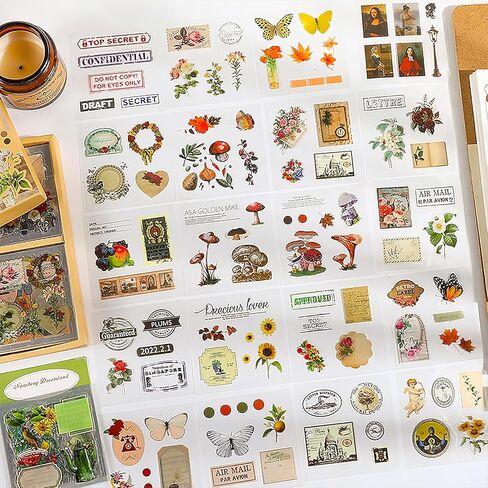 100pack Plants Floral Scrapbook Stickers Kit, Scrapbook Supplies Stickers for Scrapbooks, Journals, Stationery, Notebook in Saudi Arabia
