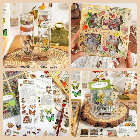 100pack Plants Floral Scrapbook Stickers Kit, Scrapbook Supplies Stickers for Scrapbooks, Journals, Stationery, Notebook in Saudi Arabia