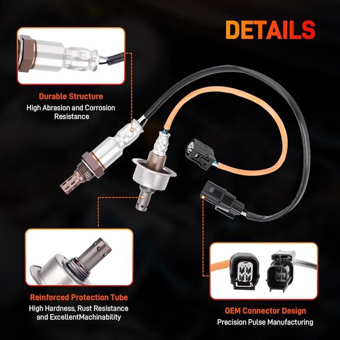 2Pcs Upstream ＆ Downstream Oxygen Sensor O2 Sensor Compatible with 2007-2011 Honda Civic DX EX EX-L LX LX-S 1.8L L4 Replace# 234-9124 234-4350 36531RNAJ01 36532RNAA01 2112002490 36532RMXA01 753889 in Saudi Arabia
