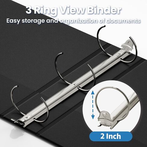 SUNEE 3 Ring Binder 1.5 Inch 1 Pack, Clear View Binder Three Ring PVC-Free (Fit 8.5x11 Inches) for School Binder or Office Binder Supplies, Blue Binder in Kuwait