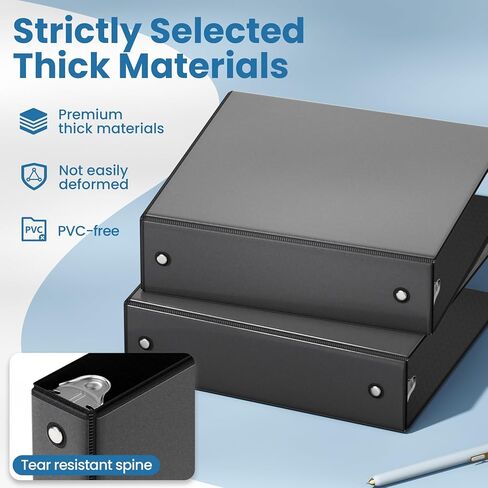 SUNEE 3 Ring Binder 1.5 Inch 1 Pack, Clear View Binder Three Ring PVC-Free (Fit 8.5x11 Inches) for School Binder or Office Binder Supplies, Blue Binder in Kuwait