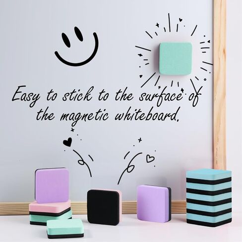 XKDOUS 35 Pack Dry Erase Eraser, Magnetic Whiteboard Eraser Bulk, Small White Board Eraser for Kids, Dry Erase Board Eraser, Mini Dry Erase Erasers Perfect for Classroom(4 Color Set, 2 x 2 Inch) in Kuwait