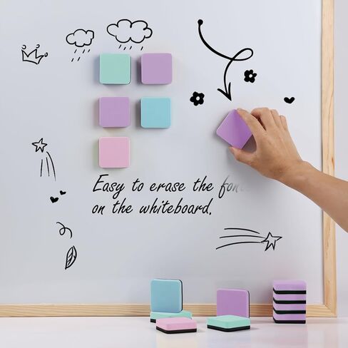XKDOUS 35 Pack Dry Erase Eraser, Magnetic Whiteboard Eraser Bulk, Small White Board Eraser for Kids, Dry Erase Board Eraser, Mini Dry Erase Erasers Perfect for Classroom(4 Color Set, 2 x 2 Inch) in Kuwait