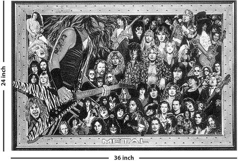 Studio B Heavy Metal Collage - Poster - 36" x 24" in Saudi Arabia