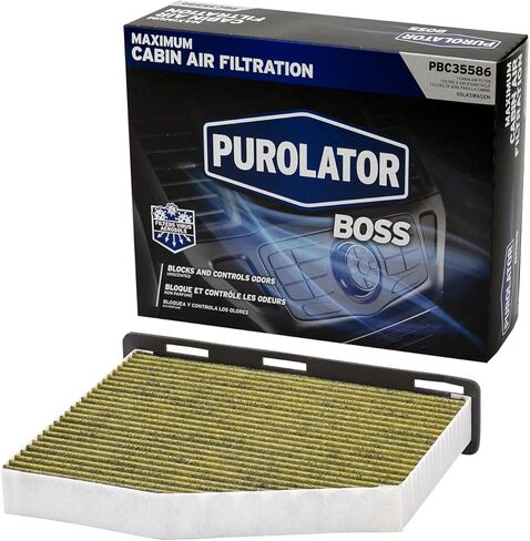 Purolator PBC35586 PurolatorBOSS فلتر هواء المقصورة الفاخر مع نضارة فبريز يناسب مجموعة مختارة من سيارات فولكس فاجن وأودي in Saudi Arabia