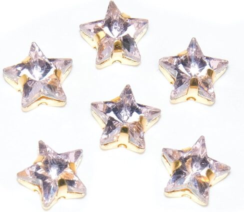 50Pcs Sew on Rhinestones for Crafting,10mm Gold Claw Star Glass Rhinestones for Bedazzling,Bedazzling Gems for Crafting Jewelry Handicrafts Clothes Bag Shoes in Saudi Arabia